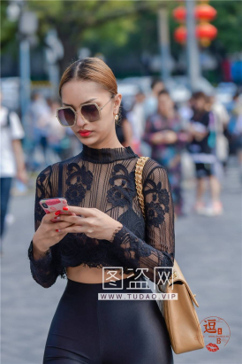 编码0353黑色紧身裤翘臀美胸蕾丝